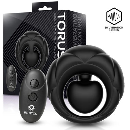INTOYOU - TORUS VIBRATING RING WITH CLITORAL BALL AND REMOTE CONTROL USB