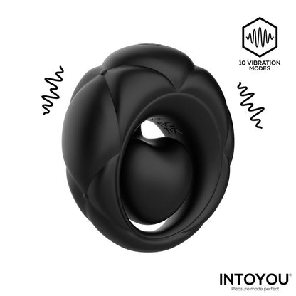 INTOYOU - TORUS VIBRATING RING WITH CLITORAL BALL AND REMOTE CONTROL USB