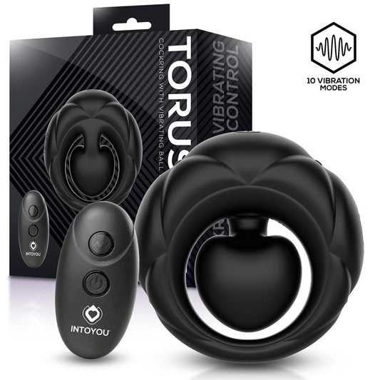 INTOYOU - TORUS VIBRATING RING WITH CLITORAL BALL AND REMOTE CONTROL USB