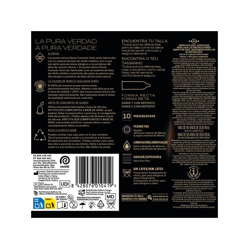 DUREX - TOTAL CONNECTION CONDOMS 10 UNITS
