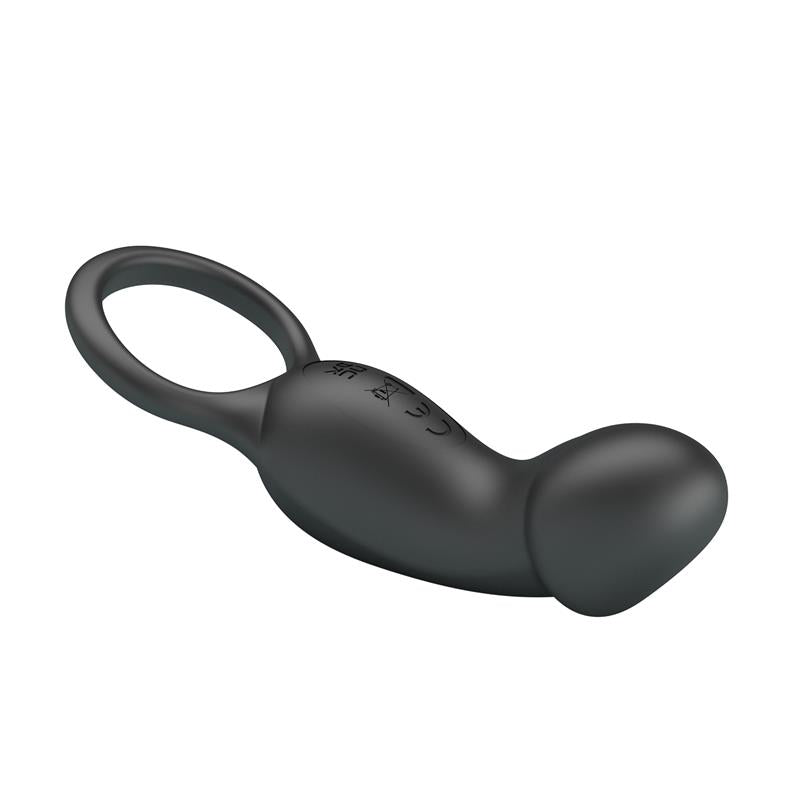 PRETTYLOVE - TRAE VIBRATING COCK RING USB  BLACK