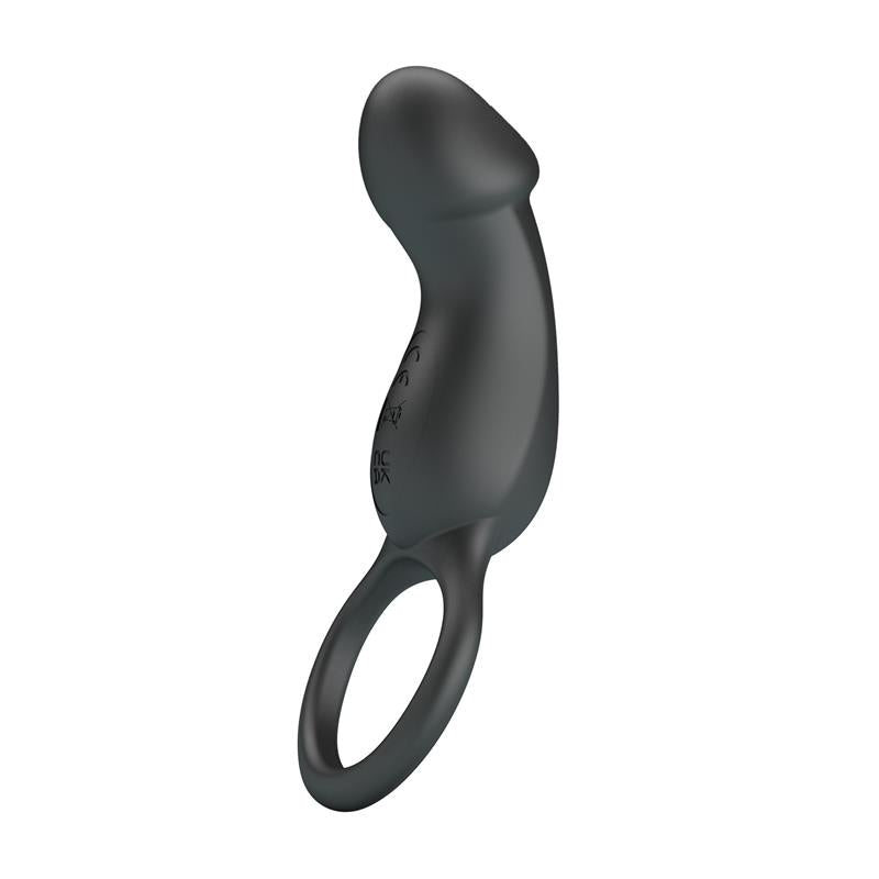 PRETTYLOVE - TRAE VIBRATING COCK RING USB  BLACK