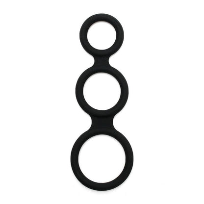 LATEX PLAY - TRIPLE COCK RING BLACK