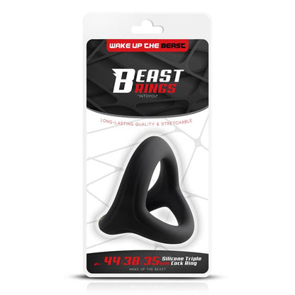 BEAST RINGS - TRIPLE COCK RING SOLID SILICONE 44/38/35 MM  SIZE M