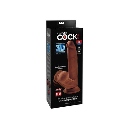 KING COCK - TRIPLE DENSITY DILDO  SWINGING BALLS 82 CARAMEL