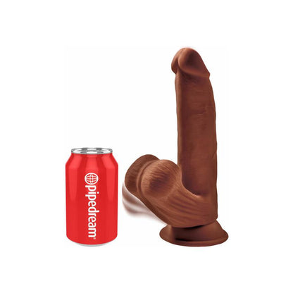 KING COCK - TRIPLE DENSITY DILDO  SWINGING BALLS 82 CARAMEL