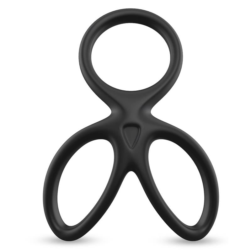 BEAST RINGS - TRIPLE PENIS AND TESTICLES RING LIQUID SILICONE