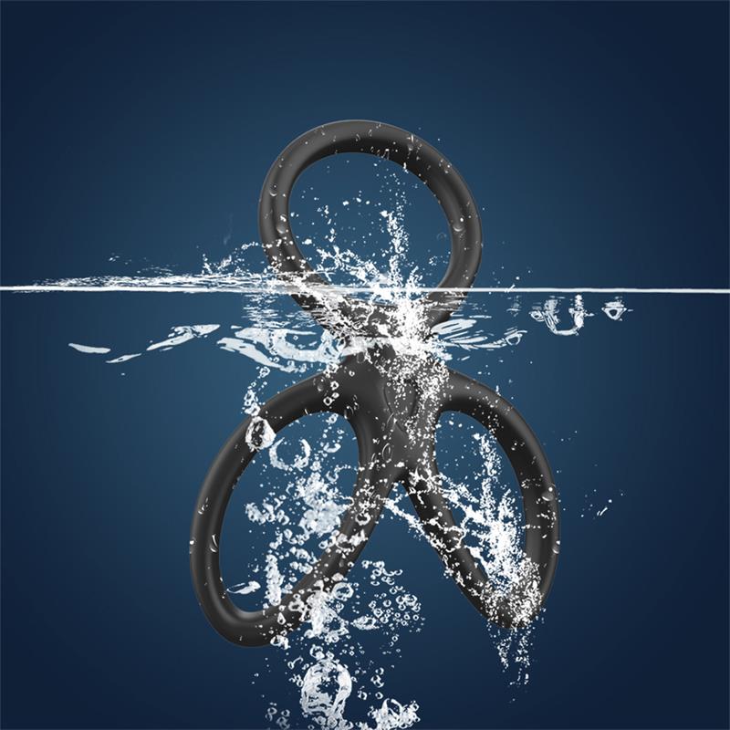 BEAST RINGS - TRIPLE PENIS AND TESTICLES RING LIQUID SILICONE