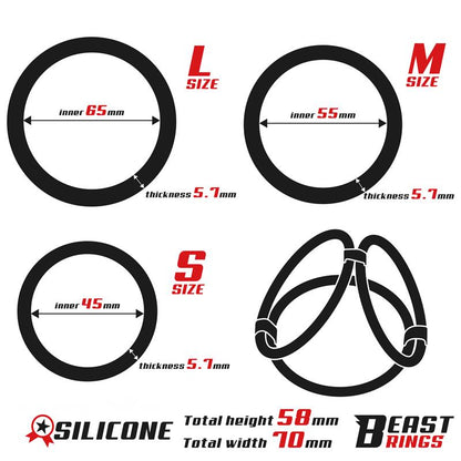 ANILLOS BEAST - ANILLO TRIPLE DE SILICONA