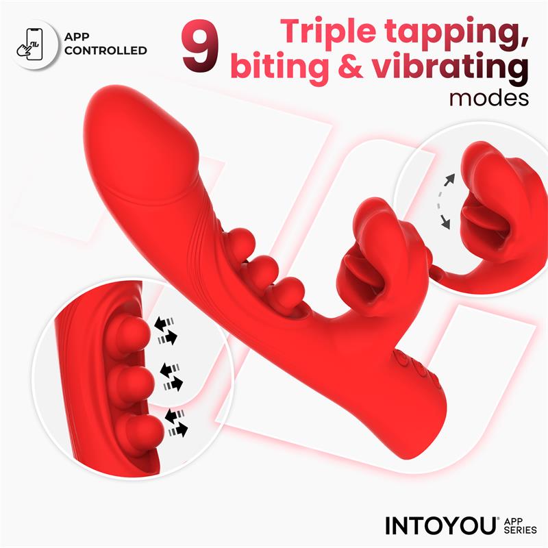 INTOYOU APP SERIES - TRIXY VIBRATOR WITH TAPPING, BITING AND APP