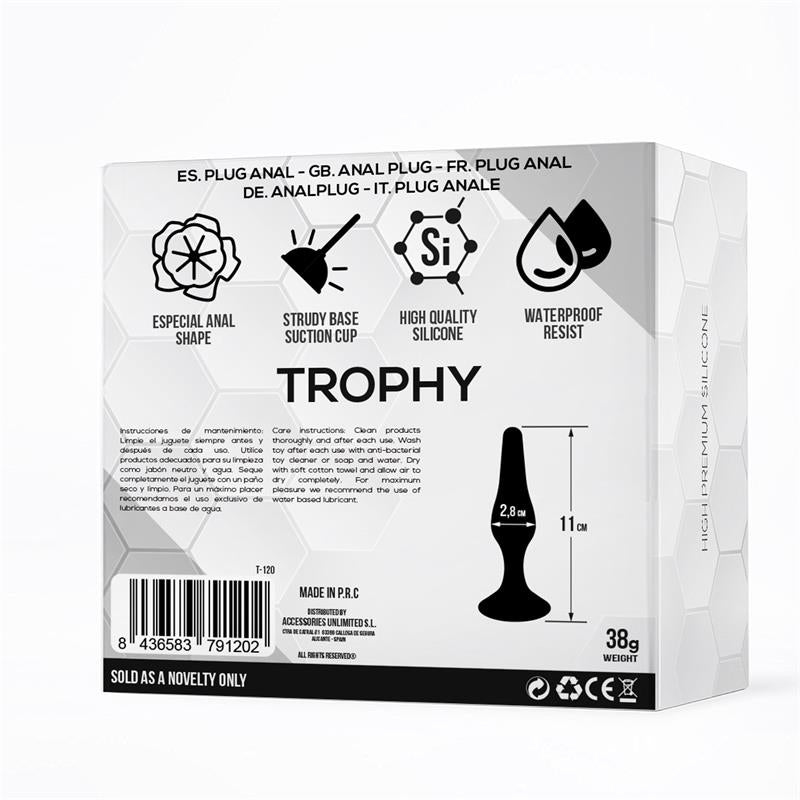 TARDENOCHE - TROPHY ANAL PLUG 11 CM SILICONE BLACK