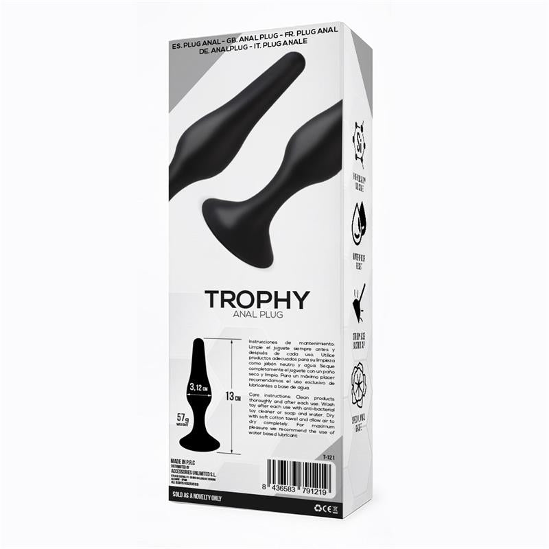 TARDENOCHE - TROPHY ANAL PLUG 13 CM SILICONE BLACK