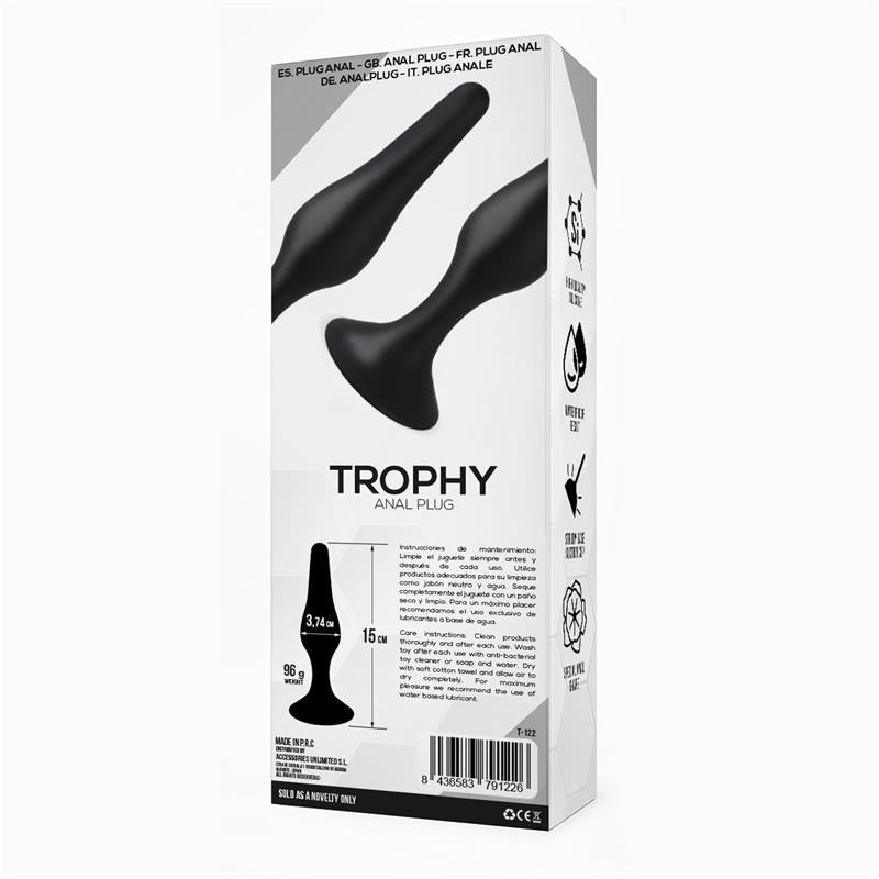 TARDENOCHE - TROPHY ANAL PLUG 15 CM SILICONE BLACK