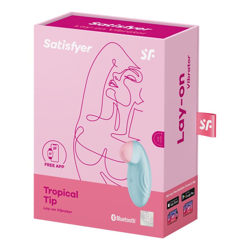 SATISFYER - TROPICAL TIP WITH APP SATISFYER CONNECT LIGHT BLUE