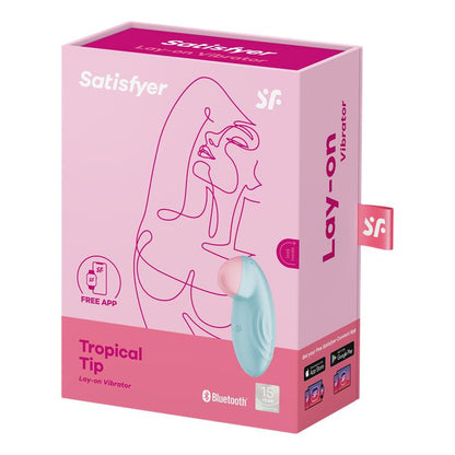 SATISFYER - TROPICAL TIP WITH APP SATISFYER CONNECT LIGHT BLUE