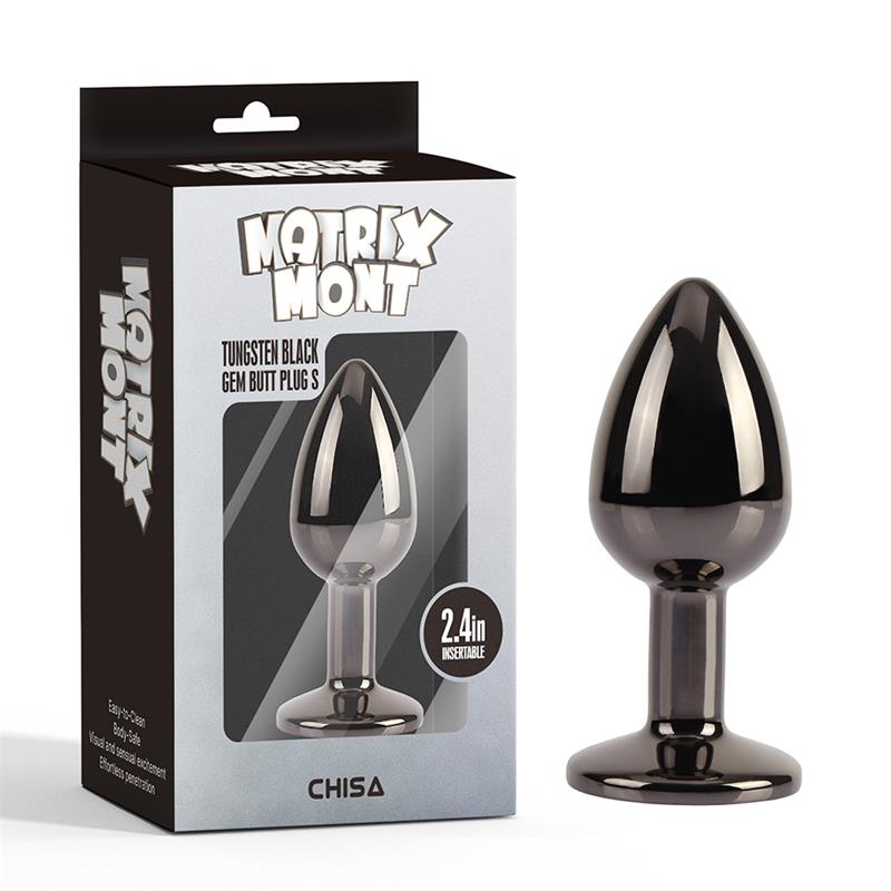 CHISA - TUNGSTEN BLACK GEM BUTT PLUG SIZE S