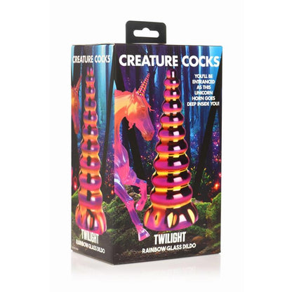 CREATURE COCKS - TWILINGHT RAINBOW BOROSILICATE GLASS DILDO