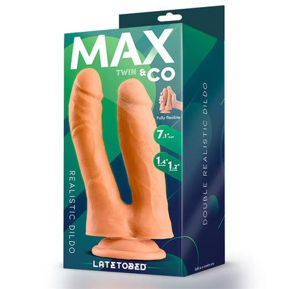 MAX & CO - TWIN DOUBLE REALISTIC DILDO 7.1 FLESH
