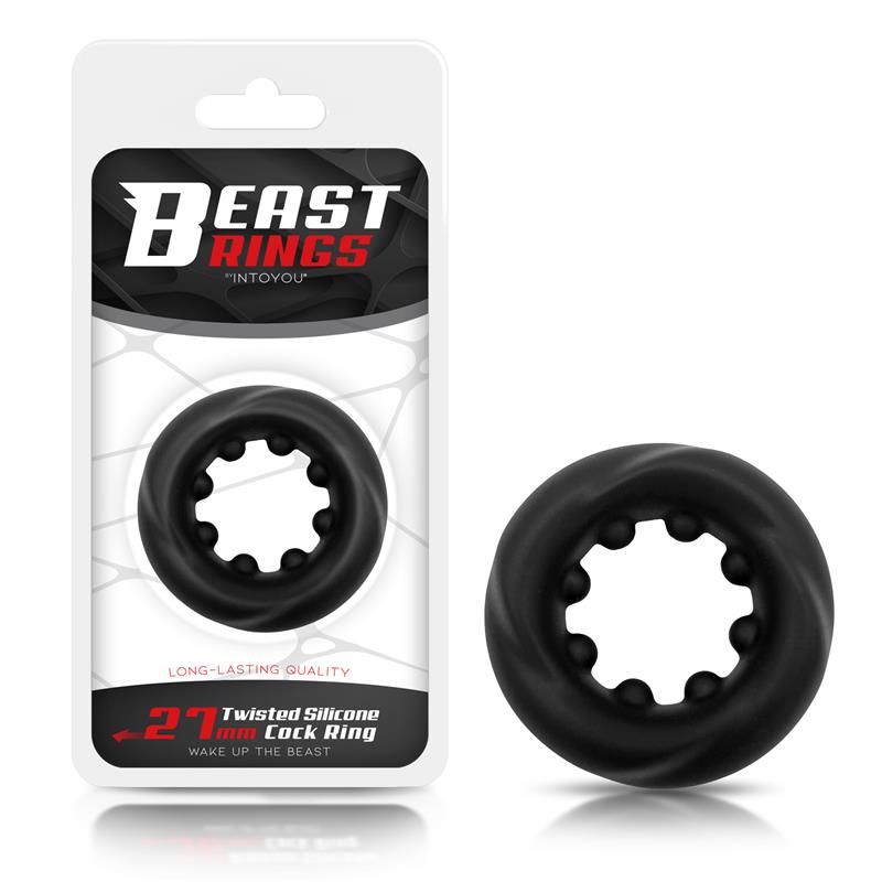 BEAST RINGS - TWISTED LIQUID SILICONE COCK RING 2.7 CM