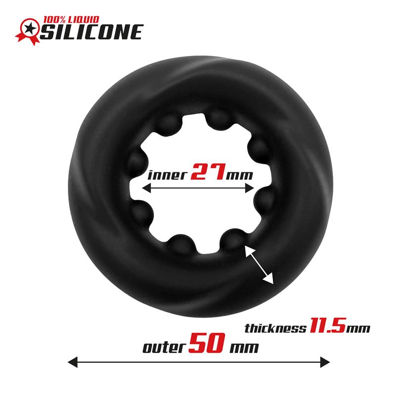 BEAST RINGS - TWISTED LIQUID SILICONE COCK RING 2.7 CM