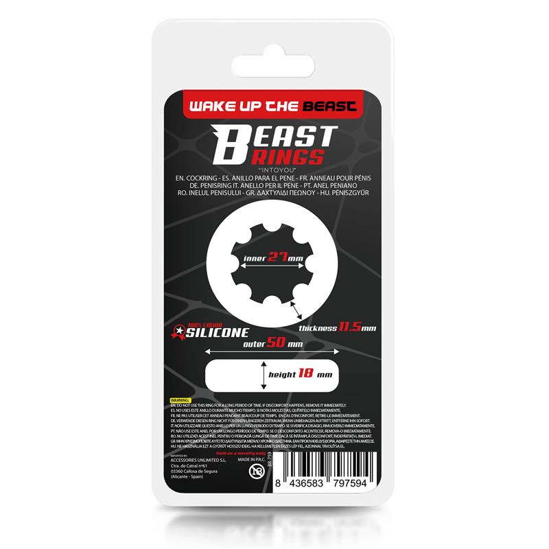 BEAST RINGS - TWISTED LIQUID SILICONE COCK RING 2.7 CM