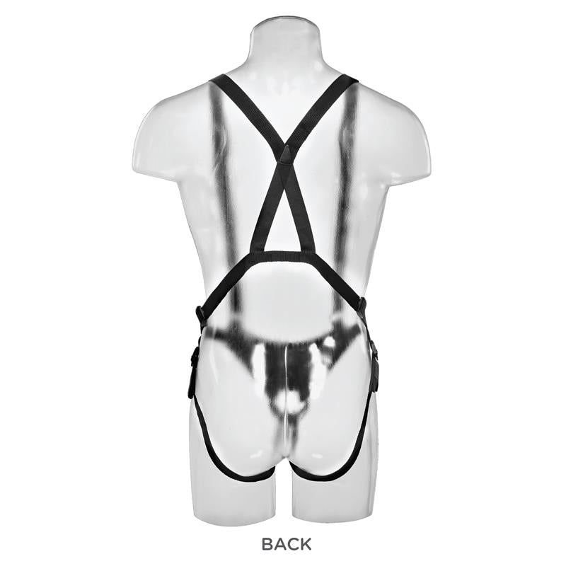 KING COCK - TWO COCKS ONE HOLE HOLLOW STRAP-ON SUSPENDER 11 - BLACK