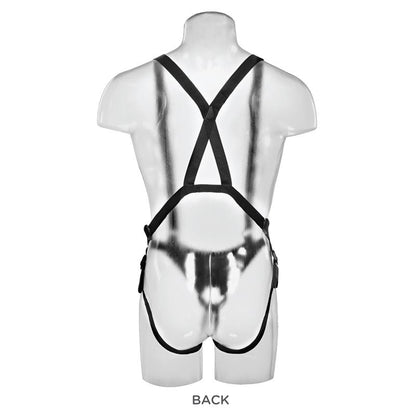 KING COCK - TWO COCKS ONE HOLE HOLLOW STRAP-ON SUSPENDER 11 - BLACK