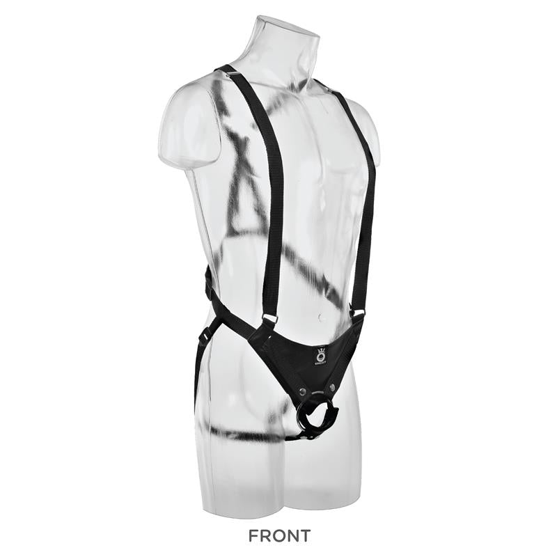KING COCK - TWO COCKS ONE HOLE HOLLOW STRAP-ON SUSPENDER 11 - BLACK