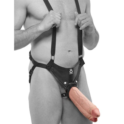 KING COCK - TWO COCKS ONE HOLE HOLLOW STRAP-ON SUSPENDER 11 - FLESH