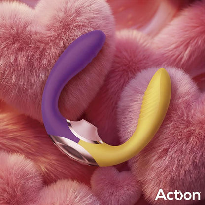 ACTION - TWO LOVERS 3 IN 1 FINGER AND AIRFLOW VIBRATOR