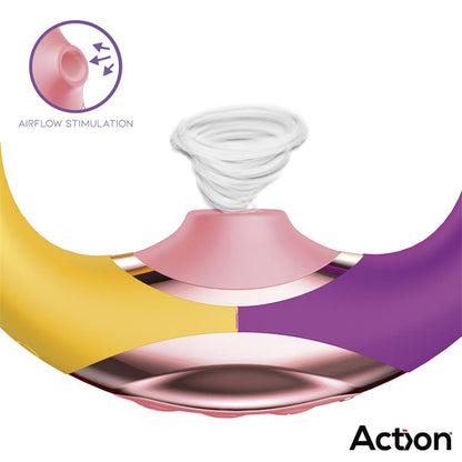 ACTION - TWO LOVERS 3 IN 1 FINGER AND AIRFLOW VIBRATOR