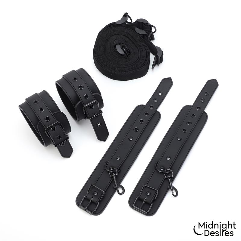 MIDNIGHT DESIRES - UNDER MATTRESS SET WITH WRIST & ANKLE CUFFS CL.24