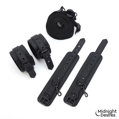 MIDNIGHT DESIRES - UNDER MATTRESS SET WITH WRIST & ANKLE CUFFS CL.24