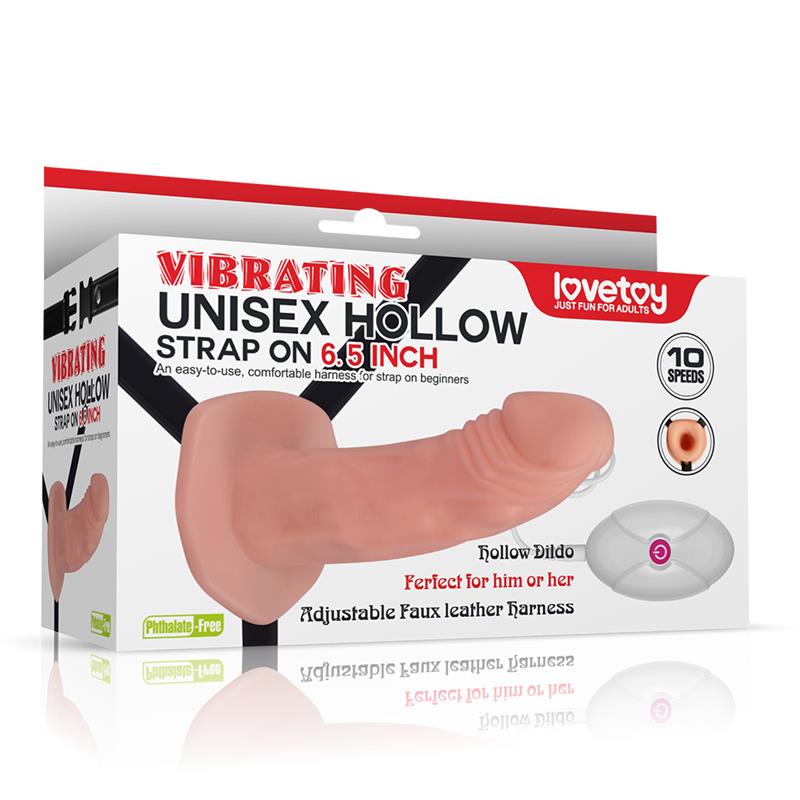 LOVETOY - UNISEX HOLLOW STRAP ON VIBRATING
