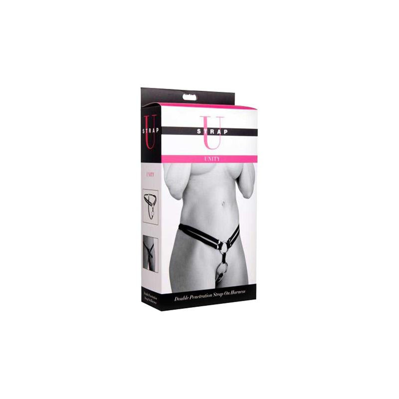 STRAP U - UNITY DOUBLE PENETRATION STRAP ON HARNESS BLACK