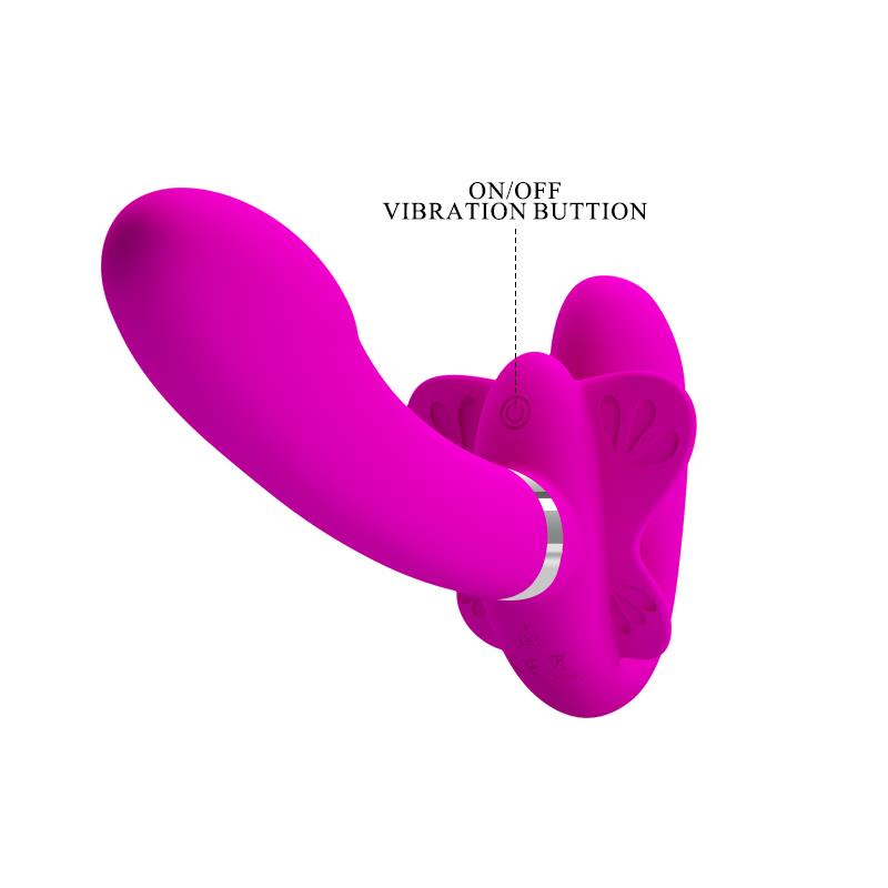 PRETTY LOVE - VALERIE DOUBLE STRAP-ON VIBRATOR 12 VIBRATIONS PURPLE