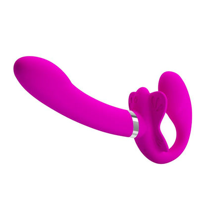 PRETTY LOVE - VALERIE DOUBLE STRAP-ON VIBRATOR 12 VIBRATIONS PURPLE