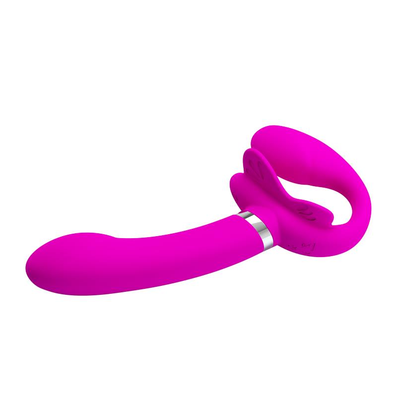 PRETTY LOVE - VALERIE DOUBLE STRAP-ON VIBRATOR 12 VIBRATIONS PURPLE