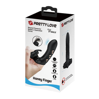 PRETTY LOVE - VANCE BLACK RABBIT VIBRATOR FINGER COVER