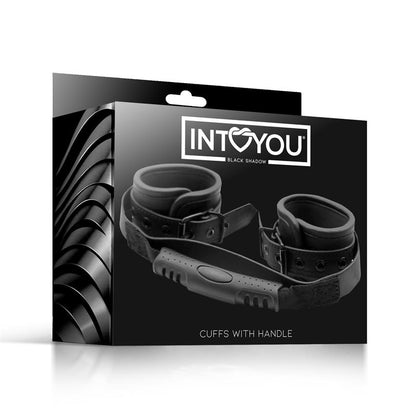 INTOYOU BLACK SHADOW - VEGAN LEATHER CUFFS WITH HANDLE