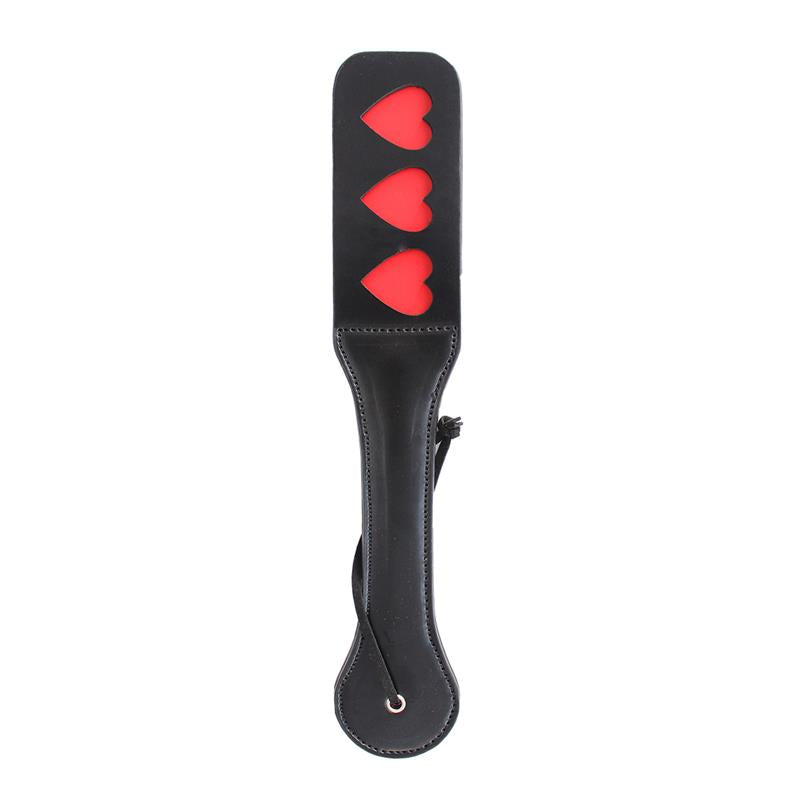 LATETOBED BDSM LINE - VEGAN LEATHER PADDLE WITH HEARTS 32 CM