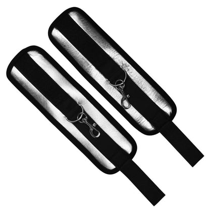 LOVETOY - VELCRO HANDCUFFS  BLACK AND SILVER