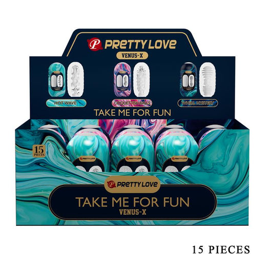 PRETTY LOVE - VENUS X 15 SILICONE MALE MASTURBATORS WHITE