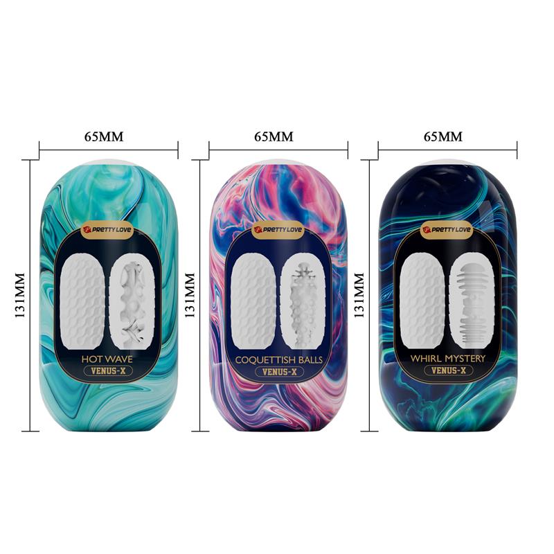 PRETTY LOVE - VENUS X 15 SILICONE MALE MASTURBATORS WHITE