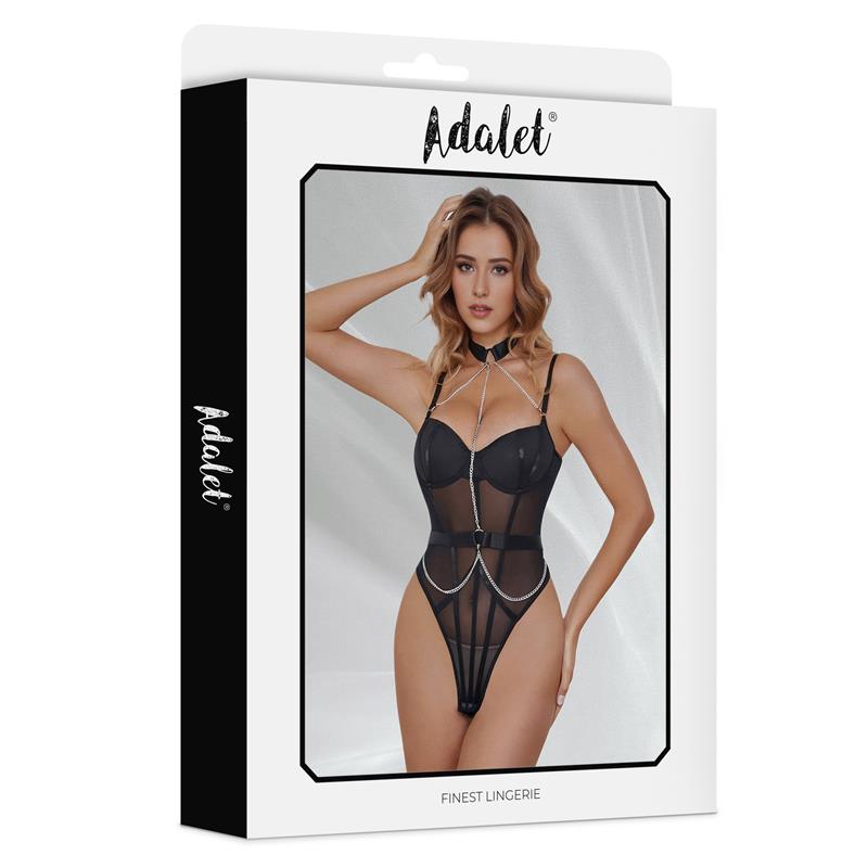 ADALET LINGERIE - VERONICA TEDDY WITH CHOKER AND CHAINS