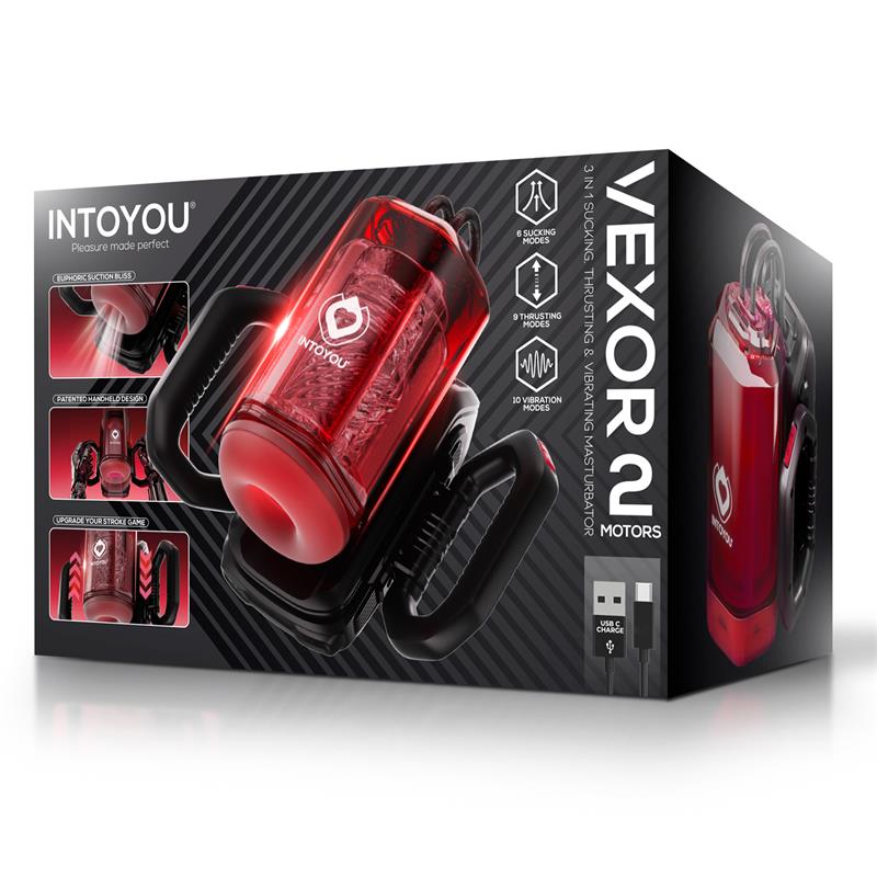 INTOYOU - VEXOR 3 IN 1 MALE MASTURBATOR SUCKING, THRUSTING AND VIBRATOR USB-C