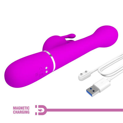 PRETTY LOVE - DEJON RABBIT VIBRATOR 3 IN 1 MULTIFUNCTION VIOLET