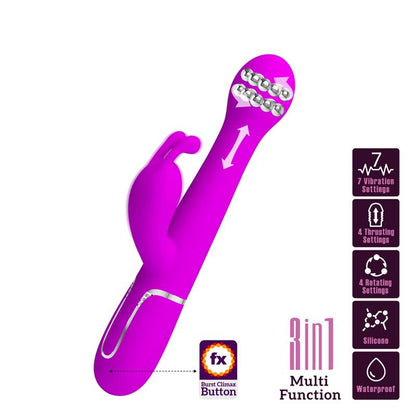 PRETTYLOVE - VIBE WITH THRUSTING AND ROTATING BEADS DEJON PINK