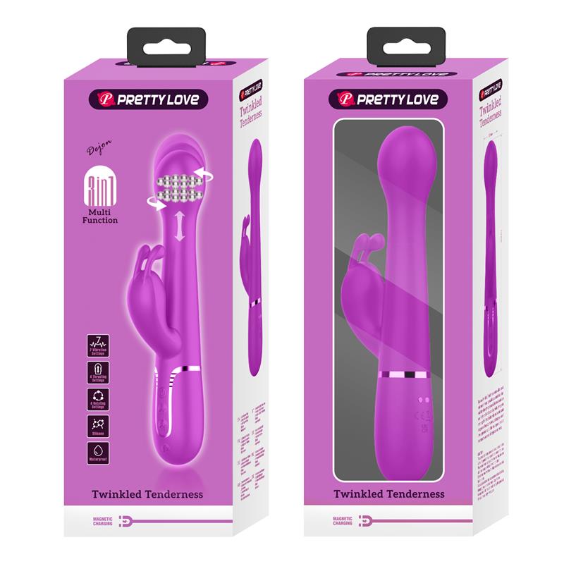 PRETTYLOVE - VIBE WITH THRUSTING AND ROTATING BEADS DEJON PINK