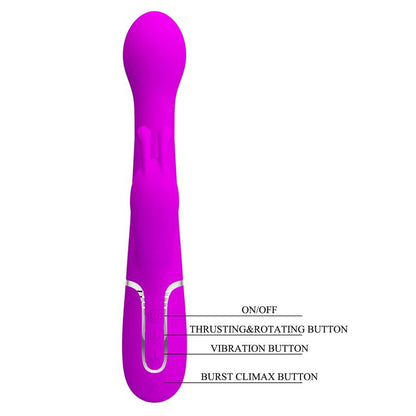 PRETTYLOVE - VIBE WITH THRUSTING AND ROTATING BEADS DEJON PINK